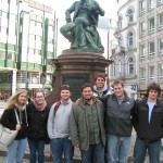 In front of the Lessing statue in Hamburg