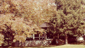 A photo of the original farm house at Bunker Hill Farm used throughout the various periods of occupation at Camp Michaux.