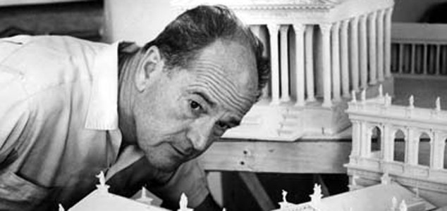 Anthony Mann checking out a model of his set for THE FALL OF THE ROMAN EMPIRE (1964)