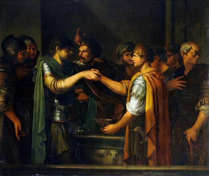  Joseph-Marie Vien (1716–1809), "The oath of Catiline" Oil on canvas (Wikimedia Commons)