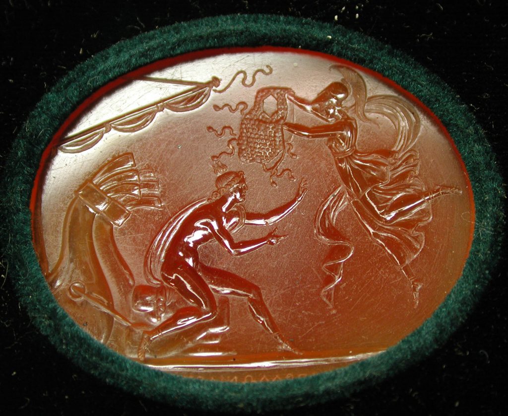 Intaglio: Minerva throwing her aegis over Achilles early 19th century. Source: Metropolitan Museum