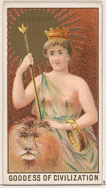 Cybele, Goddess of Civilization, from the Goddesses of the Greeks and Romans series (N188) issued by Wm. S. Kimball & Co. 1889