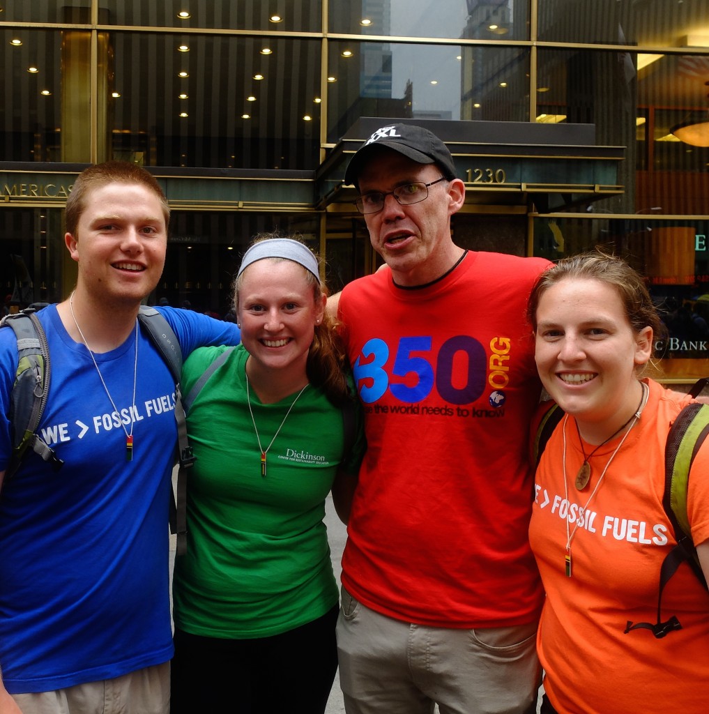 Dickinson students found Bill McKibben of 350.org on the streets!
