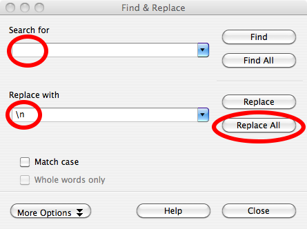 10. find and replace dialog box