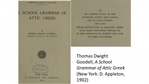 Thomas Dwight Goodell, A School Grammar of Attic Greek (New York: D. Appleton, 1902)