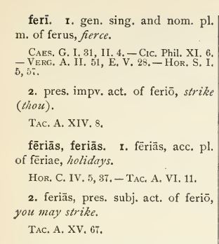 a small taste of the Latin geek delights to be had from Hussey's Latin Homonymns