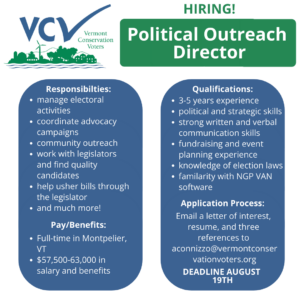 Flyer describing political outreach director job opportunity