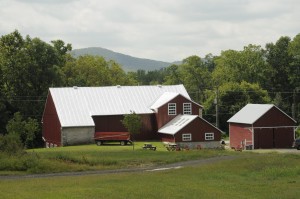 Dickinson College Farm: Lower Barn and Corn Crib.