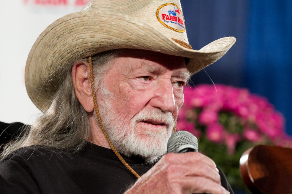 Farm Aid 2012 Press Conference: Willie Nelson speaks to the crowd.