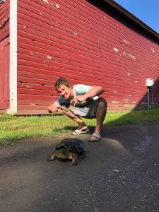 Jonah with a snapping turtle