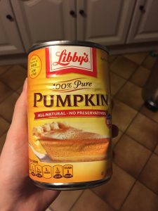 Can of Libby's pumpkin