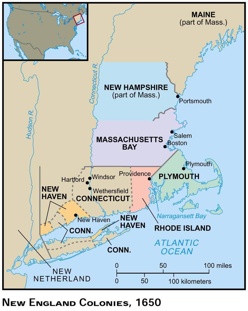 chesapeake colonies vs new england colonies