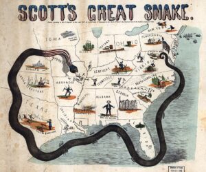 Scott's Great Snake blockade political cartoon
