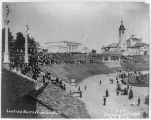 "Cotton States Exposition, Atlanta, Georgia; looking north from Georgia Building" (Library of Congress)