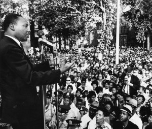 Dr. Martin Luther King Jr. attends rally at Girard College. Courtesy of Temple University Libraries, Urban Archives.