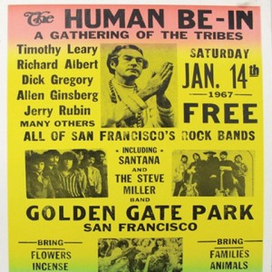 Advertisement for the rally in Golden Gate Park(http://cdn8.openculture.com/wp-content/uploads/2014/09/Human_be-in_poster.jpg)