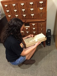 Card catalog in the Dickinson College archives. 