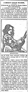 "A Bright Sioux Maiden," Article from the Lyon County Monitor, 1900
