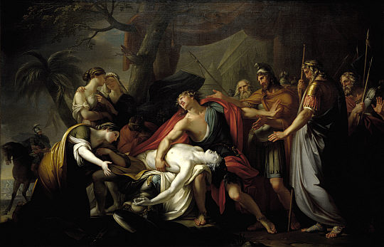 Gavin Hamilton, "Achilles Lamenting the Death of Patroclus," 1760 - 1763. National Galleries Scotland