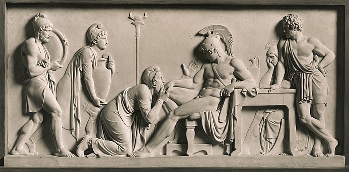 Bertel Thorvaldsen, "Priam Pleads with Achilles for Hector's Body," 1868-1870.