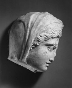 Marble relief fragment with the head of Medea 1st–2nd century A.D. Metropolitan Museum.