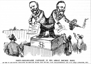 Cartoon showing Carnegie 