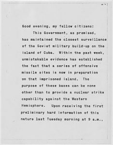 JFK Cuban Missile Crisis Speech Text