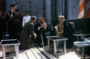 Photograph of FDR's meeting with Ibn Saud