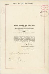 Indian Citizenship Act of 1924, Passed by the 68th Congress of the United States