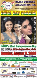 Advertisement for the India Day Parade on Oak Tree Rd.