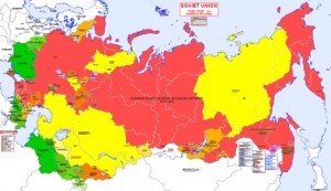 Map of the USSR portraying 1922-1928
