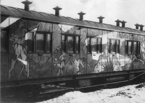 A Soviet propaganda train.