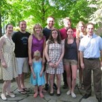 Russian majors and minors gather with faculty at reception during commencement weekend