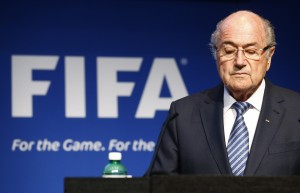 FIFA President Blatter pauses during a news conference at the FIFA headquarters in Zurich