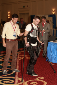 Guy using a prosthetic to walk