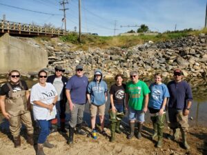 Group photo of the team that collected the macroinvertebrate sample 