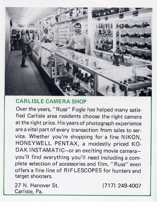 Carlisle Camera Shop, 1972