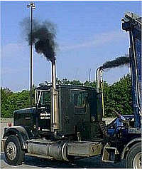 Soot from truck, courtesy of http://www.epa.gov/reg3artd/diesel/index.htm.