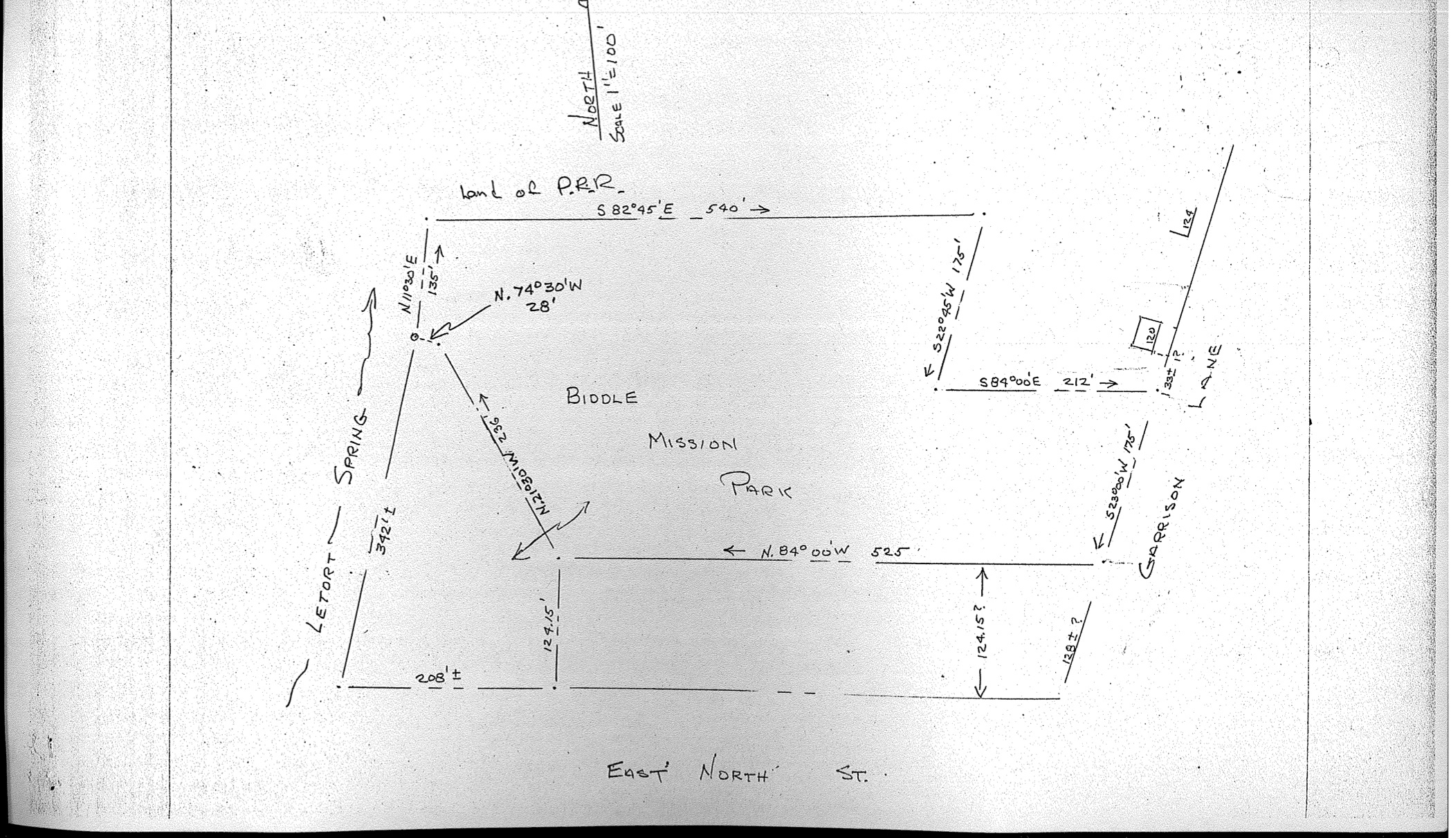 Biddle Mission deed map
