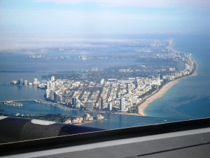 Miami skyscrapers and development along the coast 