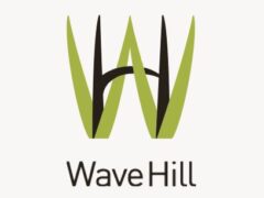Wave Hill Logo - The letters "w" and "H" are arranged in tuffs of grass
