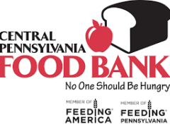 Red, white, and black logo for the Central Pennsylvania Food Bank