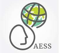 AESS Logo - A person is holding up a globe