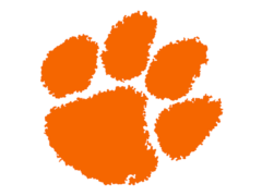 Clemson Logo - Orange Tiger Paw Print