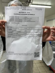 Image of a meal plan sheet