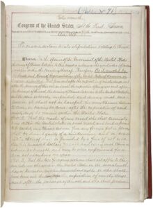 The original legal document housing the Chinese Exclusion Act of 1882