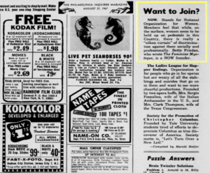 Page of newspaper ads