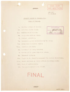 Activity Report of Virginia Hall | Table of Contents
