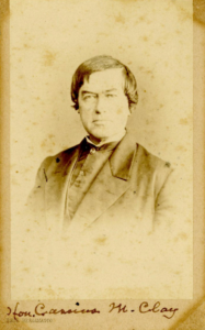 A vignette portrait of Cassius M. Clay taken in St. Petersburg, Russia, 1865.