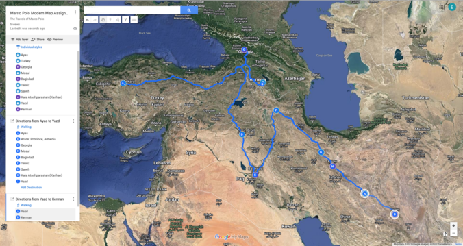 Modern Map Assignment- Marco Polo – Mapping The Global Middle Ages